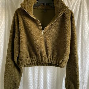 Zaful cropped quarter zip sweater.